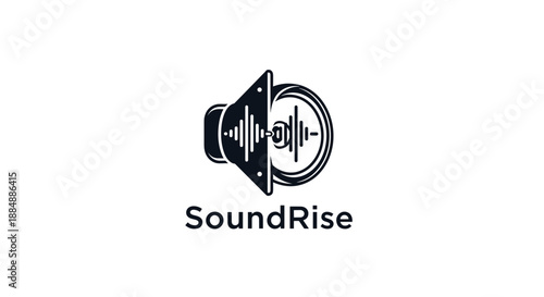 SoundRise logo with speaker and waveform.