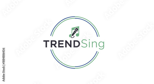 Trendsing Logo with Microphone Icon Design.