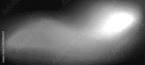 Pixel art pattern with gradient light. Vintage video game background. Retro monochrome graphic resource for design.