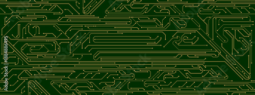 Electronic circuit board with connecting lines and dots. Technology background for digital concept. Artificial intelligence and data.