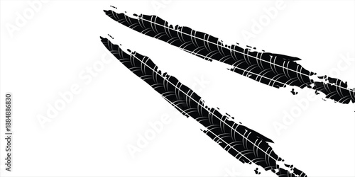 Auto tire tread grunge element. Car and motorcycle tire pattern, wheel tyre tread track. Black tyre print.