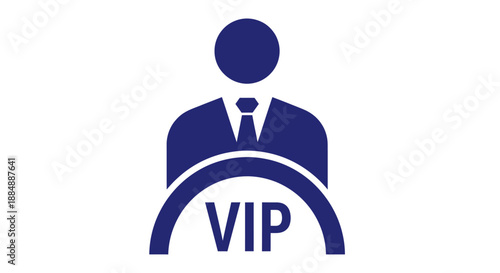 Icon of a VIP person standing behind a podium symbolizing importance and exclusivity.