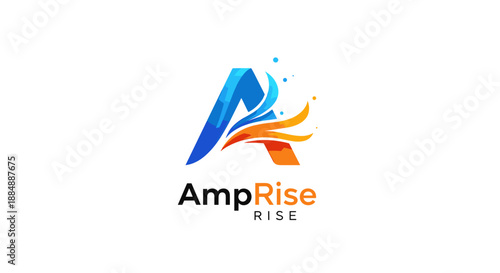 AmpRise Logo Design Element Rising.