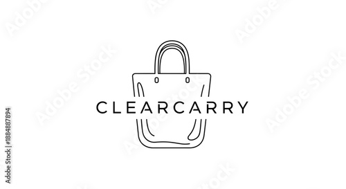 Simple Line Art Handbag Illustration Design.