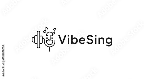 VibeSing Logo Design with Microphone Element.