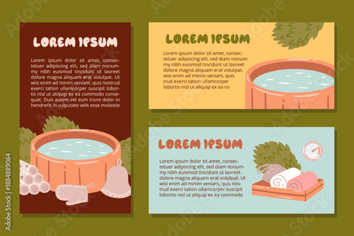 Set of horizontal banners for a spa resort or wellness center. Use these layouts to showcase your services and attract new relaxation seekers.