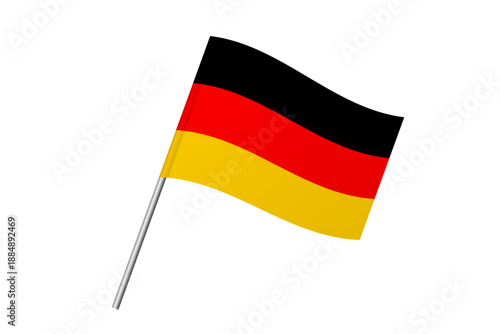 Germany flag - wavy stick flag of country, cultural identity and heritage. Represents national pride and unity. Vector flag isolated on white background.