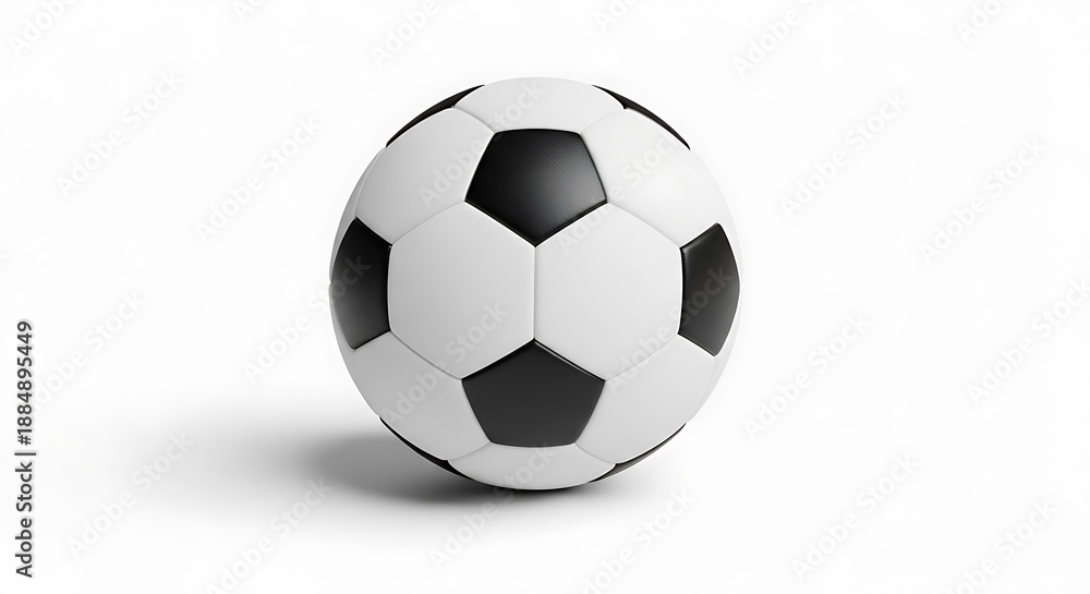 Fototapeta premium Classic Black and White Soccer Ball Isolated on White Background.