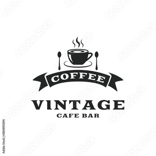 vintage coffee logo cafe bar emblem style