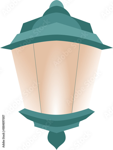 Stylized Islamic Lantern Illustration with Soft Gradient Colors