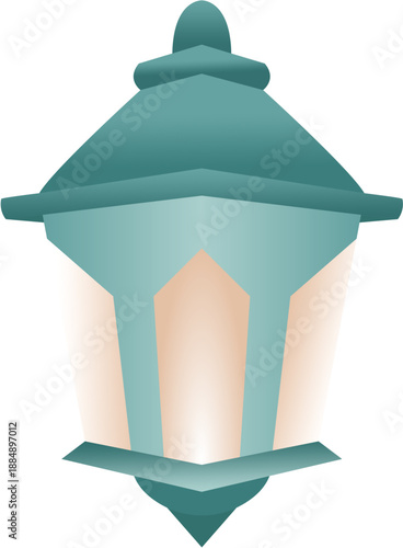 Stylized Islamic Lantern Illustration with Soft Gradient Colors