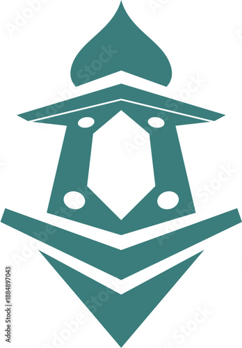 Stylized Islamic Lantern Illustration with Soft Gradient Colors