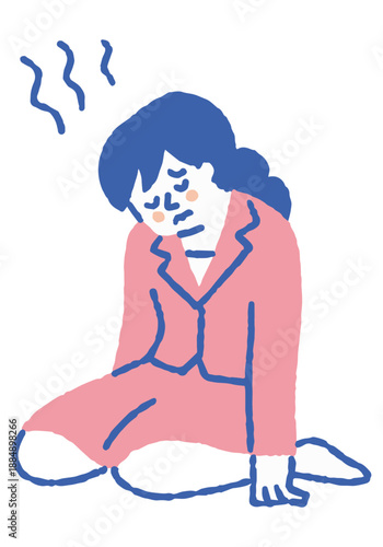 A female office worker exhausted from work_color