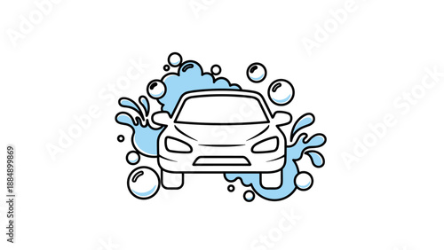 Car Wash Icon - Clean Vehicle Service  Auto Detailing.