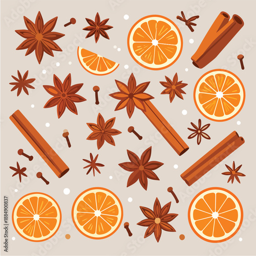 orange and cinnamon sticks