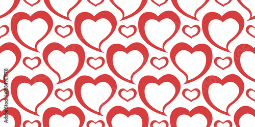 A cute seamless pattern of hearts for Valentine's Day and birthdays. Vector illustration.