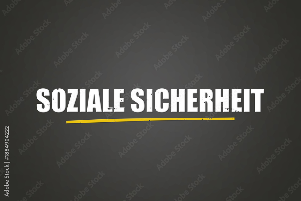 Obraz premium Soziale Sicherheit (Social Security) - A blackboard with white text.