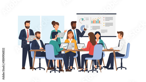 Business Team Meeting Discussion Office Setting.