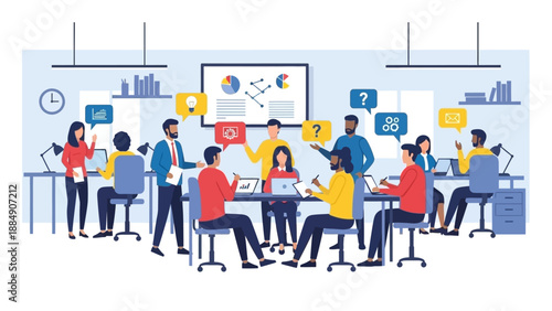 Team Collaboration Meeting Office Workspace Environment.