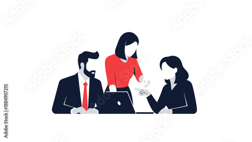 Business Professionals Working Together on Project.