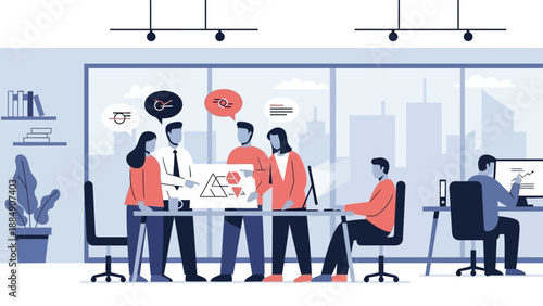 Group of Business Professionals Collaborating Together.