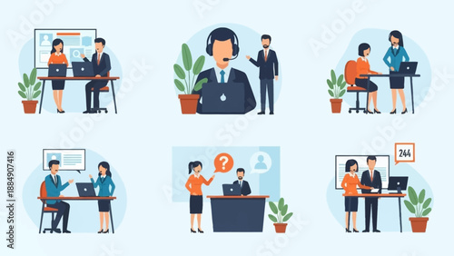 Business Professionals Working Together in Office.