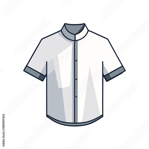 White Muslim Men Shirt Baju Koko Flat Vector