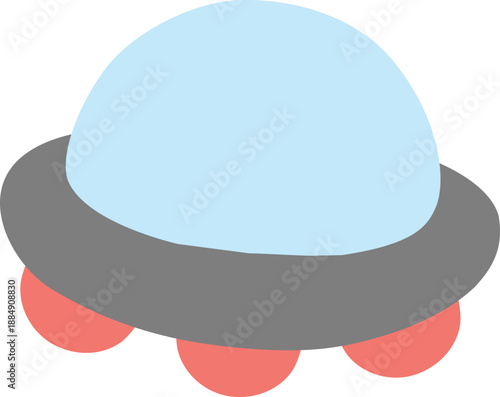 Minimalist UFO flying silhouette vector for futuristic and galaxy concept