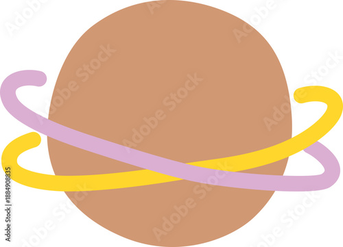 Planet Saturn icon. Vector illustration.