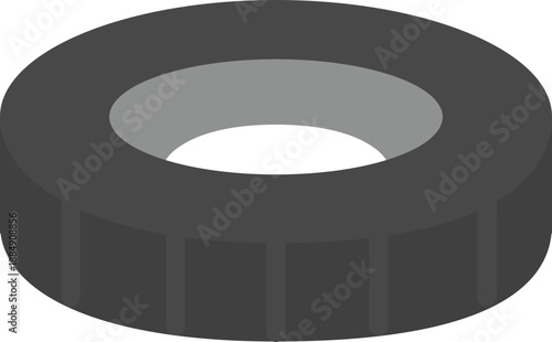 Black rubber wheel tire set icon illustration.