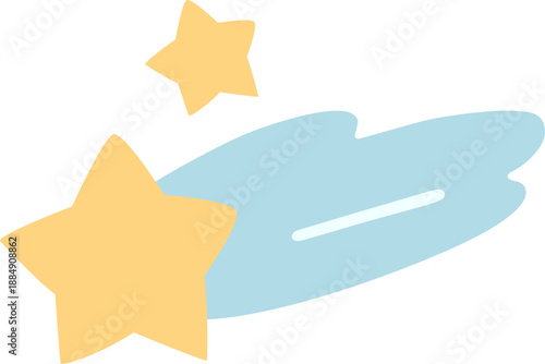 Falling star icon. Gold shooting star