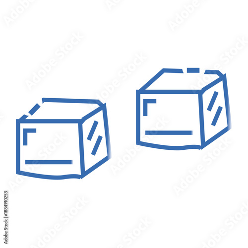 blue ice cubes gradient icon illustration