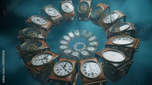 Spiral of Antique Clocks