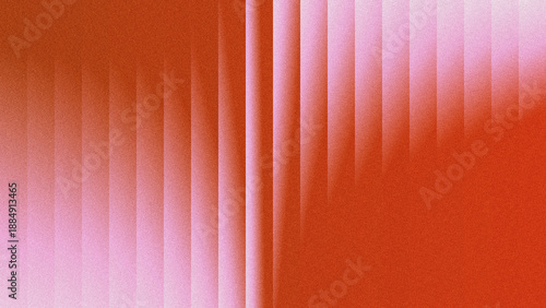 Bild auf Leinwand Abstract digital background featuring soft vertical stripes in a warm orange-red to pink and white gradient, with a grainy noise texture for a tactile, retro-futuristic feel