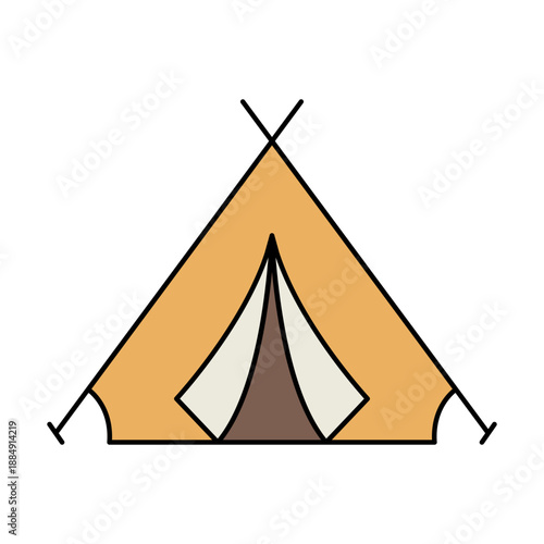 Camping Tent Outdoor Icon for Travel Adventure and Nature Tourism