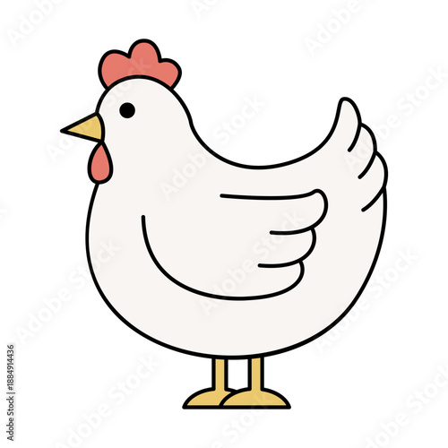 Chicken Farm Animal Icon for Poultry Agriculture and Livestock