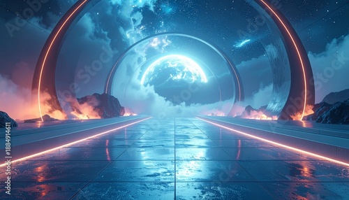 futuristic, copy space left, 