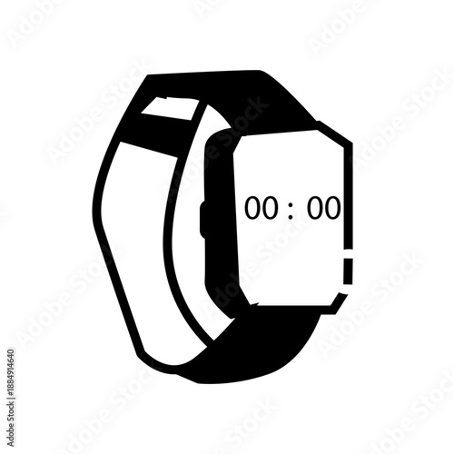 vector illustration of a smartwatch glyph icon 