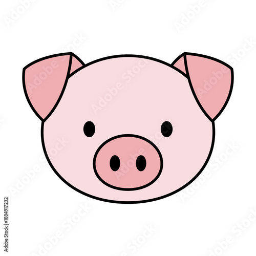 Pig Farm Animal Icon for Livestock Agriculture and Food Production