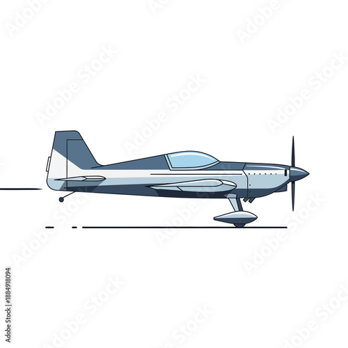 Aerobatic aircraft in flight, vector illustration