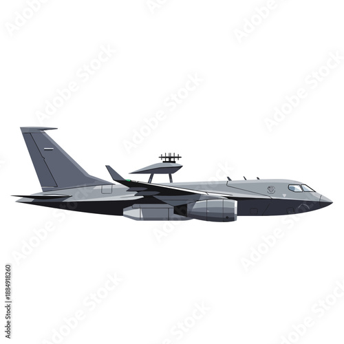 Modern surveillance aircraft illustration