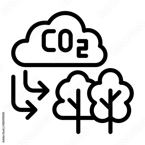 carbon offsets icon line