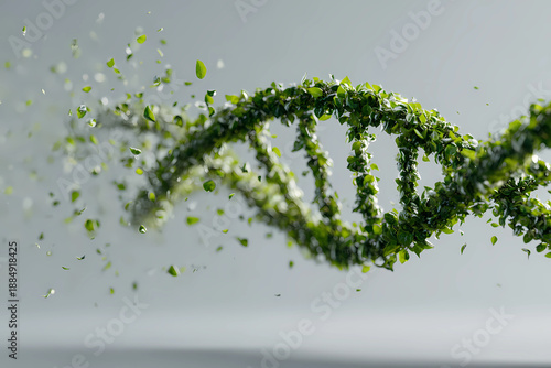 Green and Ecological DNA Structure Plant Growth Life Science Illustration