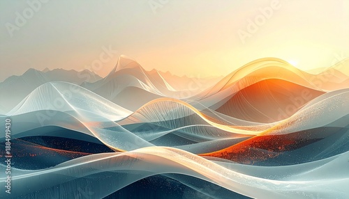 Modern business background with abstract growth shapes, soft upward motion lines, neutral