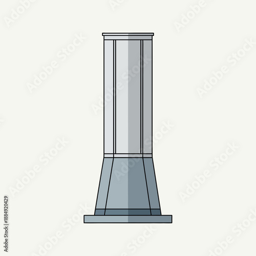 Modern cylindrical lamp post, minimalist design, outdoor lighting, urban street furniture