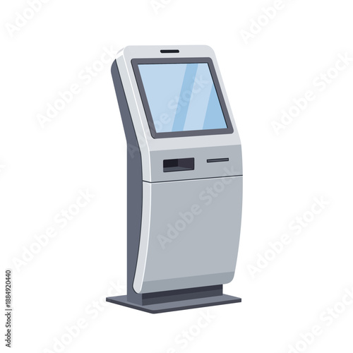 Modern interactive kiosk with touchscreen display