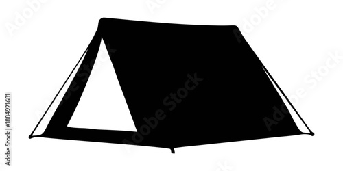Black silhouette of camping tent