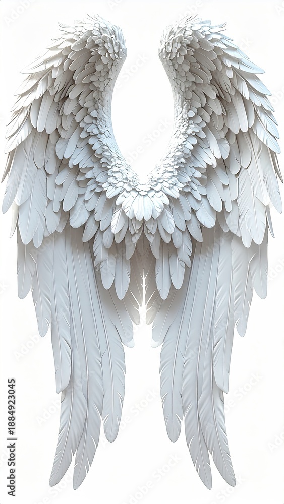 Obraz premium Pair of detailed, white angel wings
