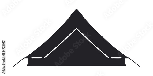 Black silhouette of camping tent
