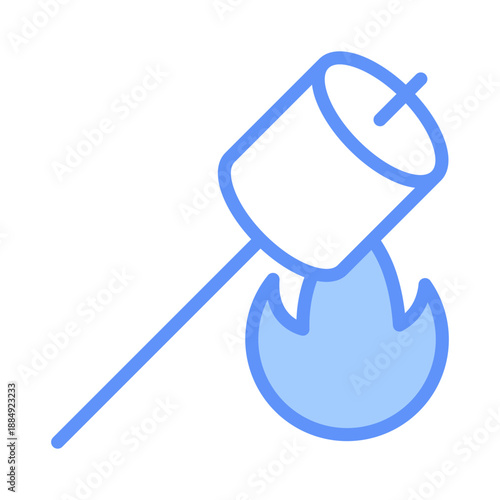 Marsmellow Outline Blue Color Icon